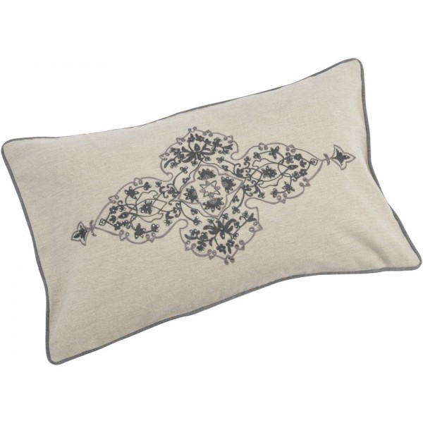 Augustine Large Rectangular Embellished Cotton Cushion